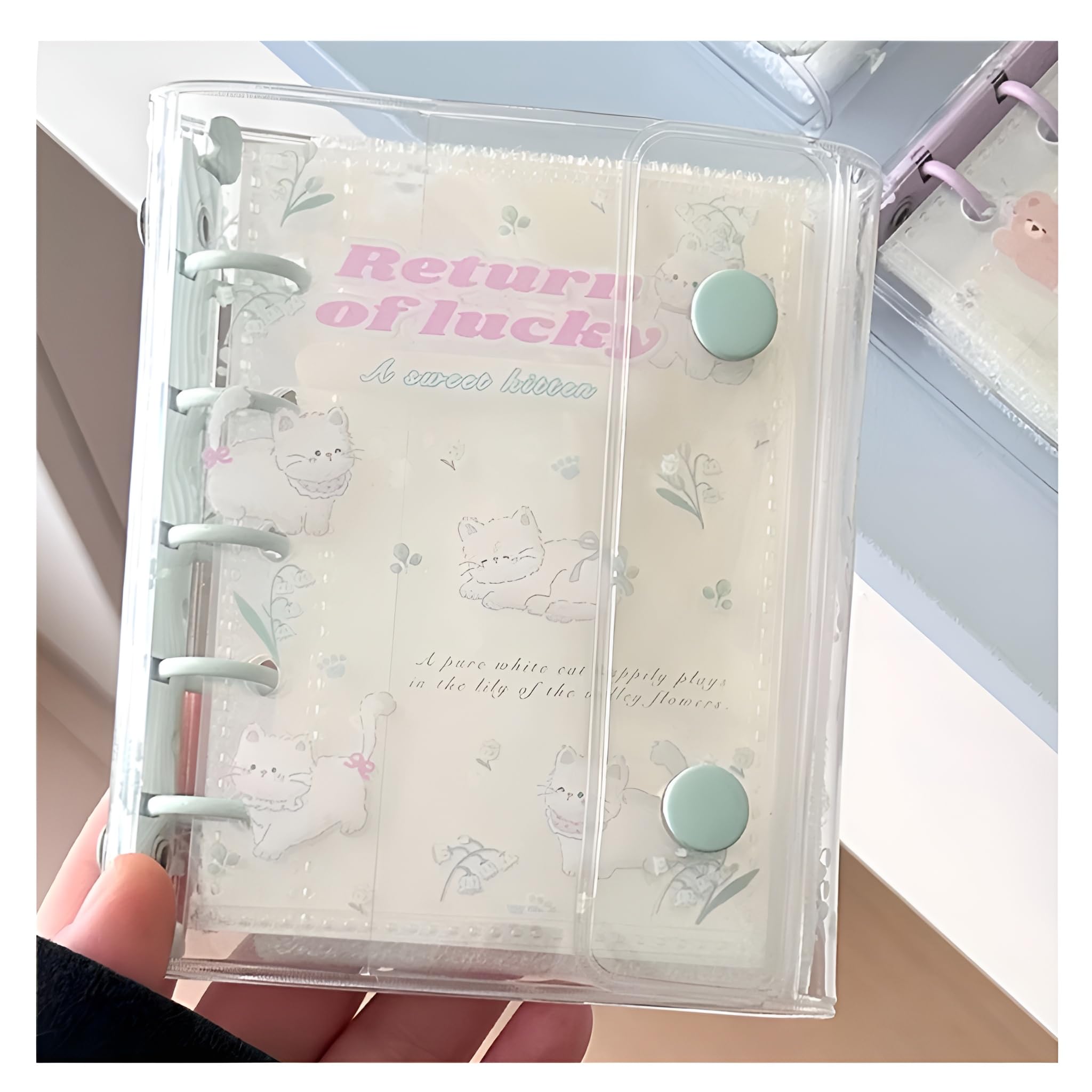 Amazon.co.jp: Yurika シール帳 透明 女の子 はがせる m5 シール手帳