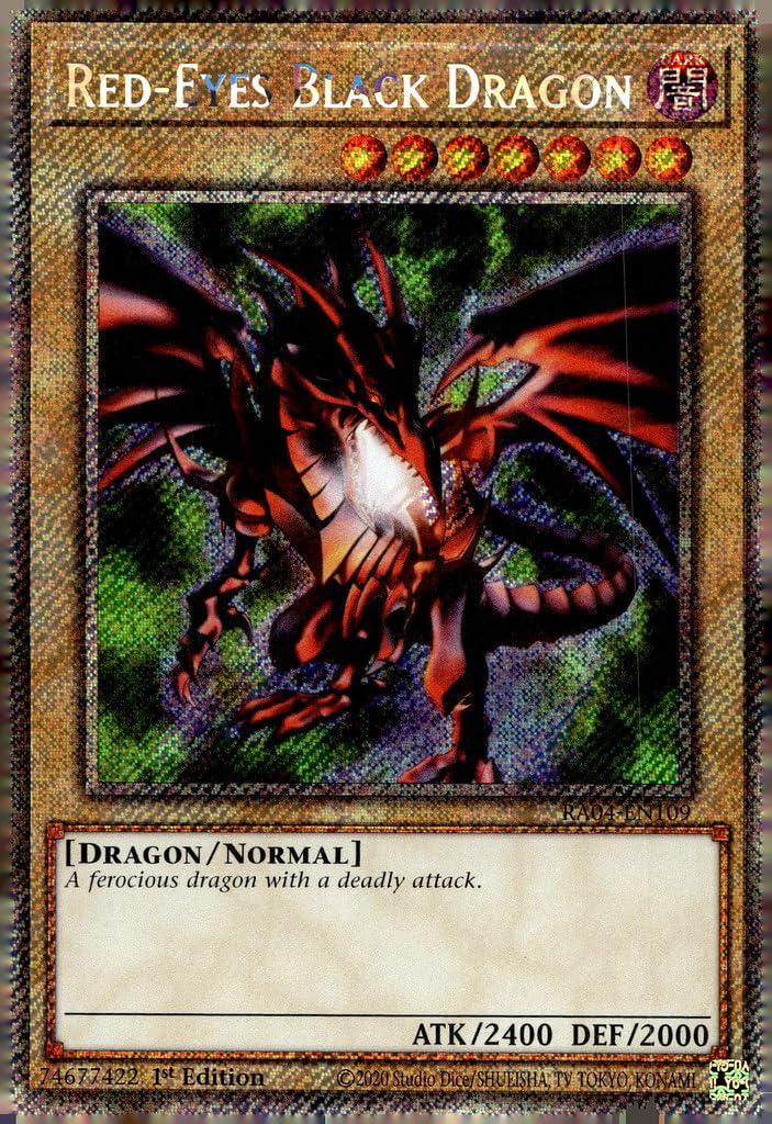Amazon.com: Red-Eyes Black Dragon (4th Art) (Platinum Secret Rare