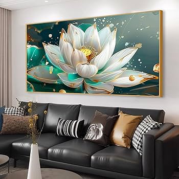 Amazon.com: Lotus Flower Wall Art, Lotus Flower Canvas Wall Art