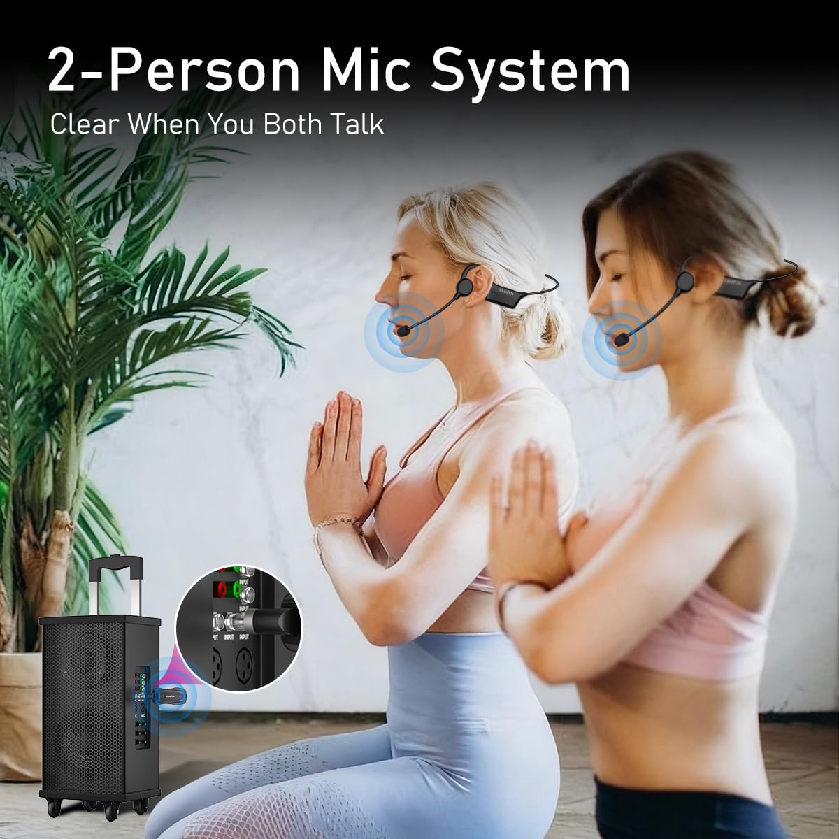 Amazon.co.jp: KIMAFUN 完全防水ワイヤレスマイク 2人用 2.4Gヘッド