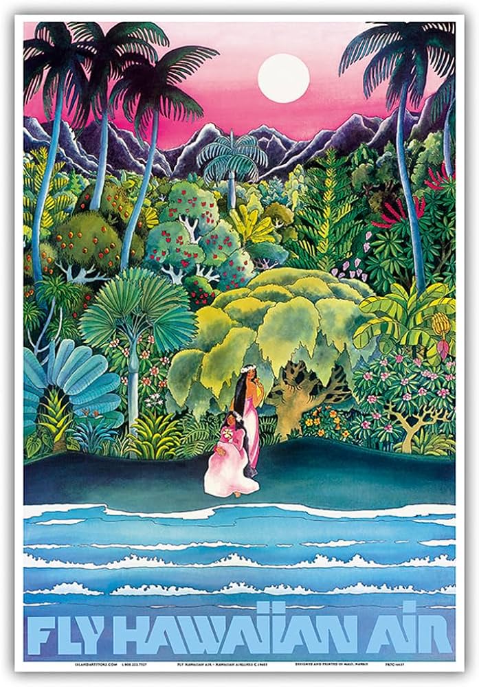 Amazon.com: Fly Hawaiian Air - Hawaii Women on the Beach