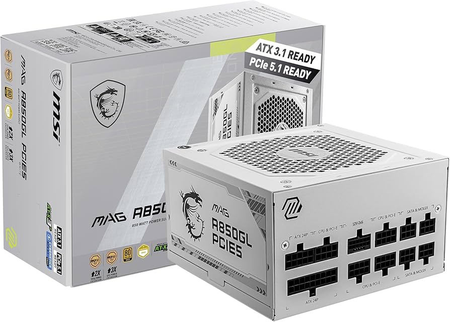 Amazon.com: MSI MAG A850GL PCIE5 White, Fully Modular Compact