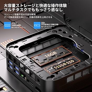 Amazon.co.jp: NIPOGI ミニpc AMD Ryzen 7 5875U (8C/16T最大4.50GHz