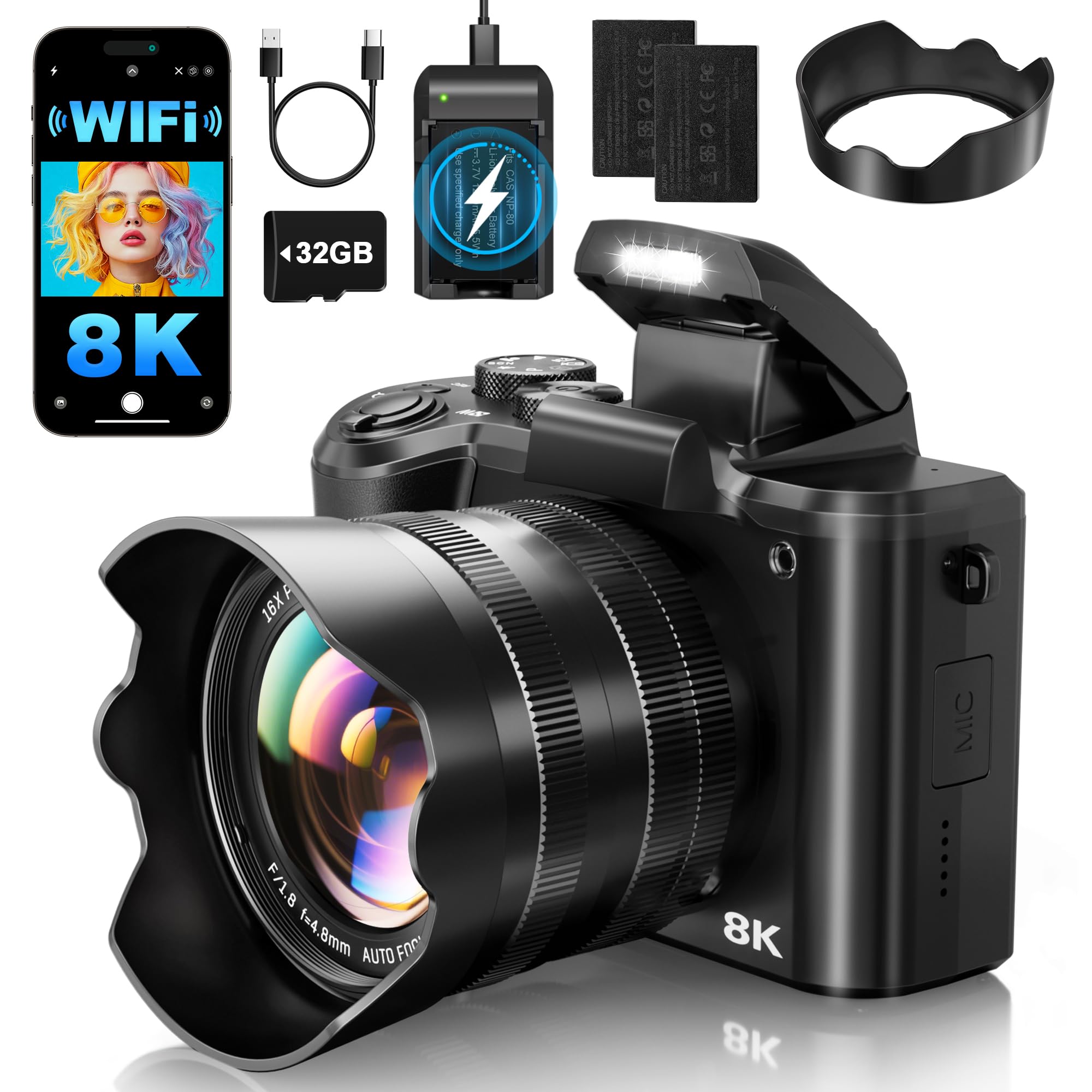 Amazon.com : XNSIAKXA 8K Digital Cameras for Photography Autofocus