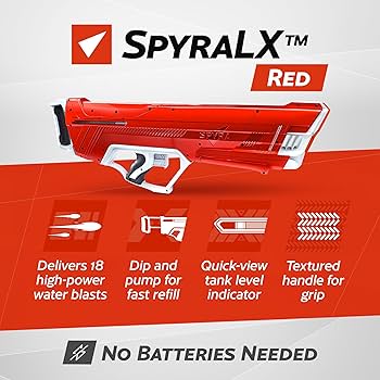 Amazon | 【SPYRA】最強の手動式ウォーターガン｜Spyra LX - Red