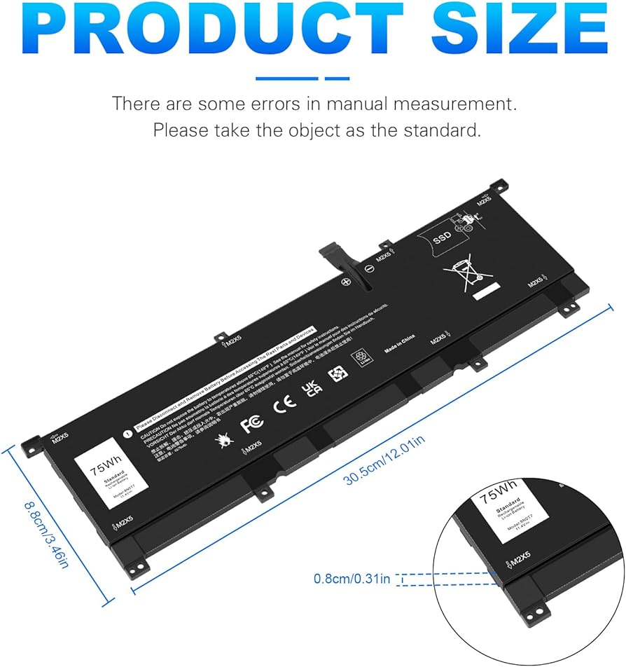 Amazon.com: 8N0T7 TMFYT Laptop Battery for Dell XPS 15 9575 2-in-1