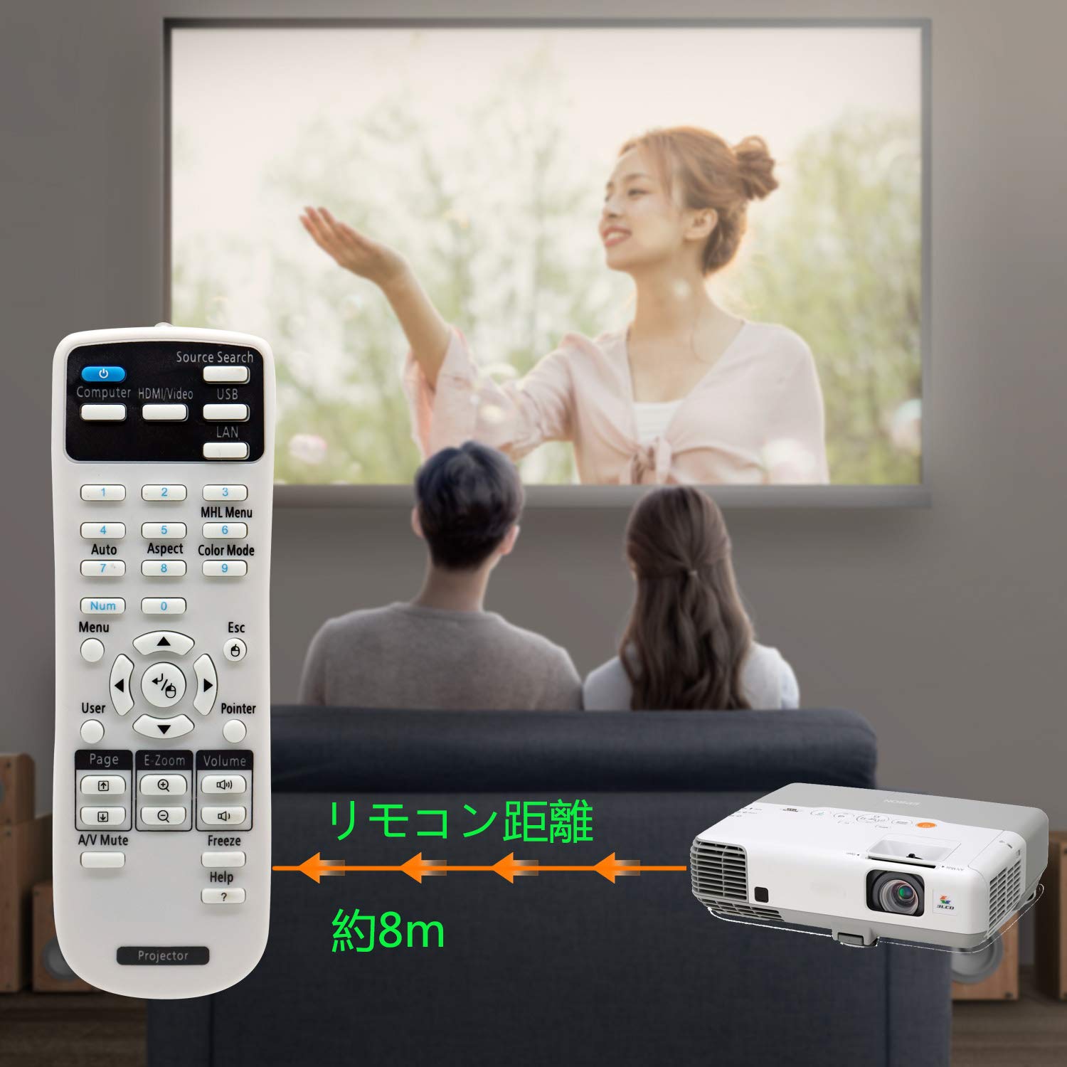 Amazon | Rich Lighting プロジェクター 交換用 リモコン EPSON