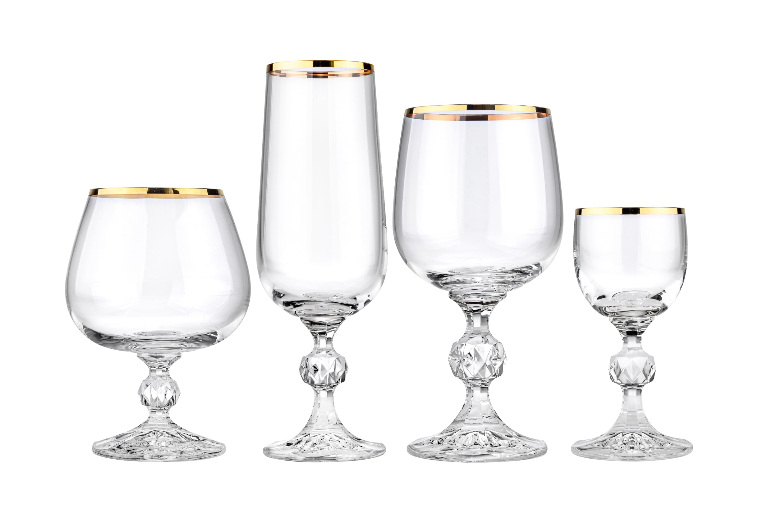 Amazon.com | Crystalex Bohemia Golden Celebration Claudia Set of