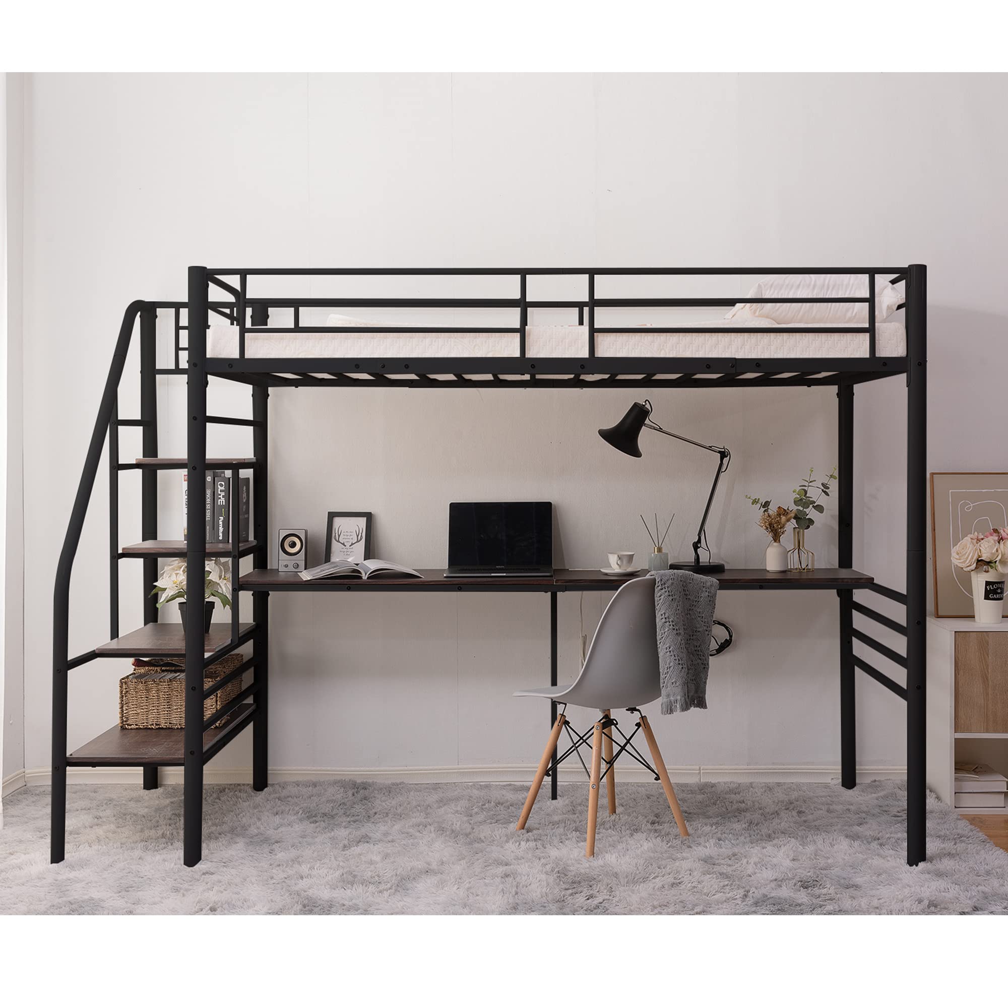 Amazon｜TORGSIYO ロフトベッド パイプベッド シングル ベッド 宮