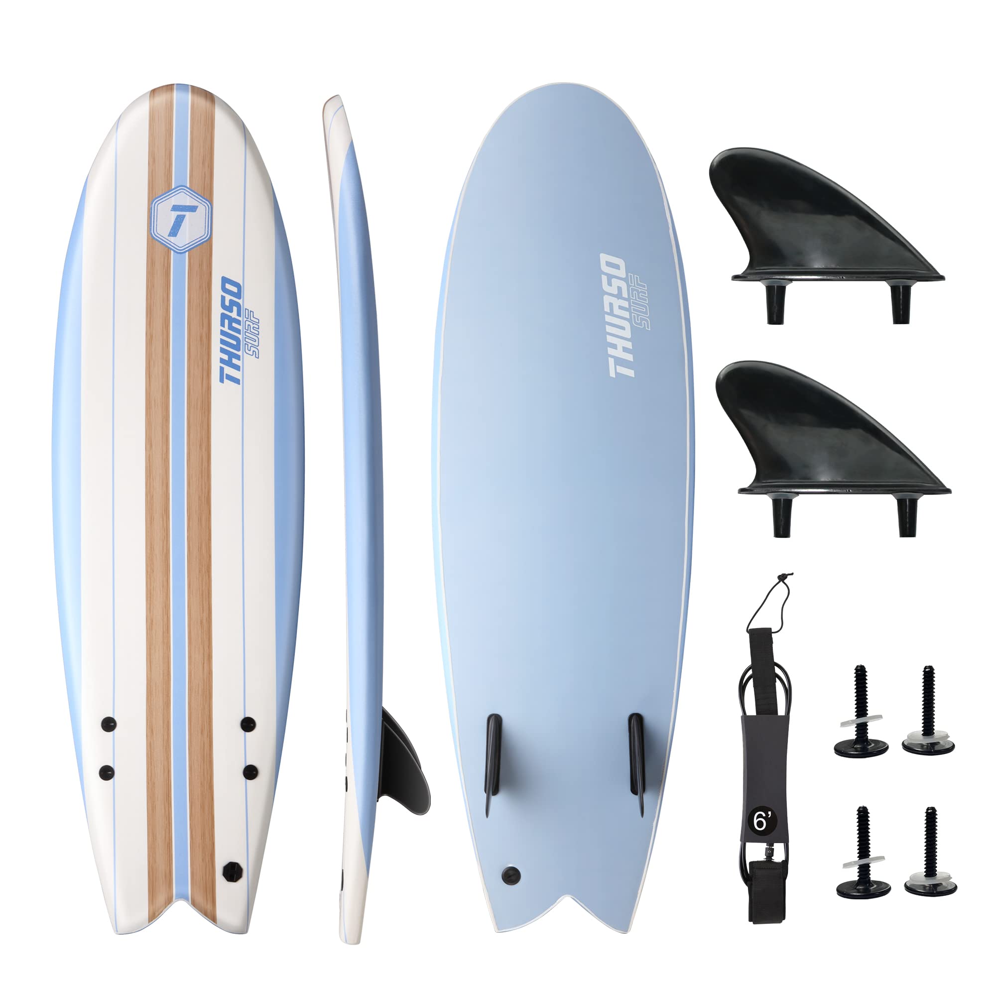 Amazon.com : THURSO SURF Lancer 5'10'' Soft Top Foam Surfboard