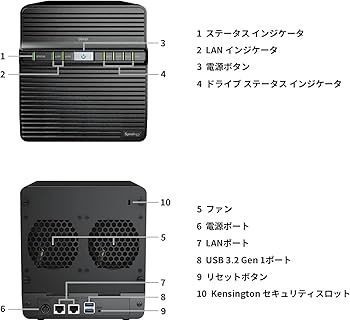 Amazon.co.jp: Synology NASキット 4ベイ DS423 /G【ガイドブック付