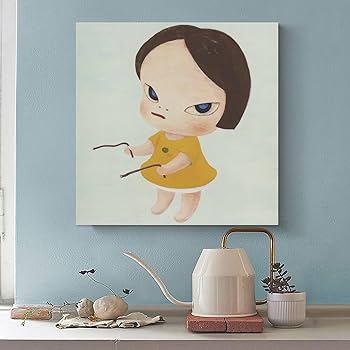 Amazon.co.jp: 奈良美智スーパーフラット絵画ポスター ウォールアート