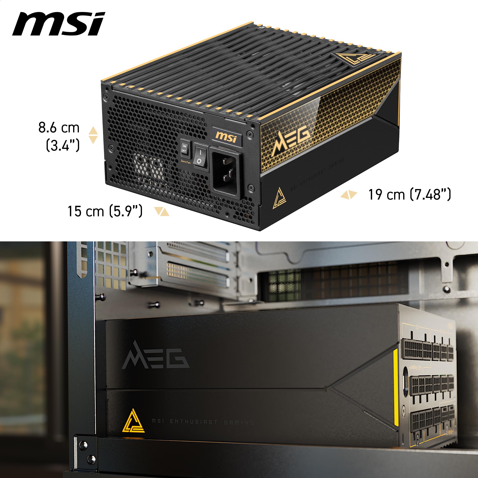 Amazon | MSI MEG Ai1600T PCIE5 ATX 3.1 ゲーミング電源 - フル