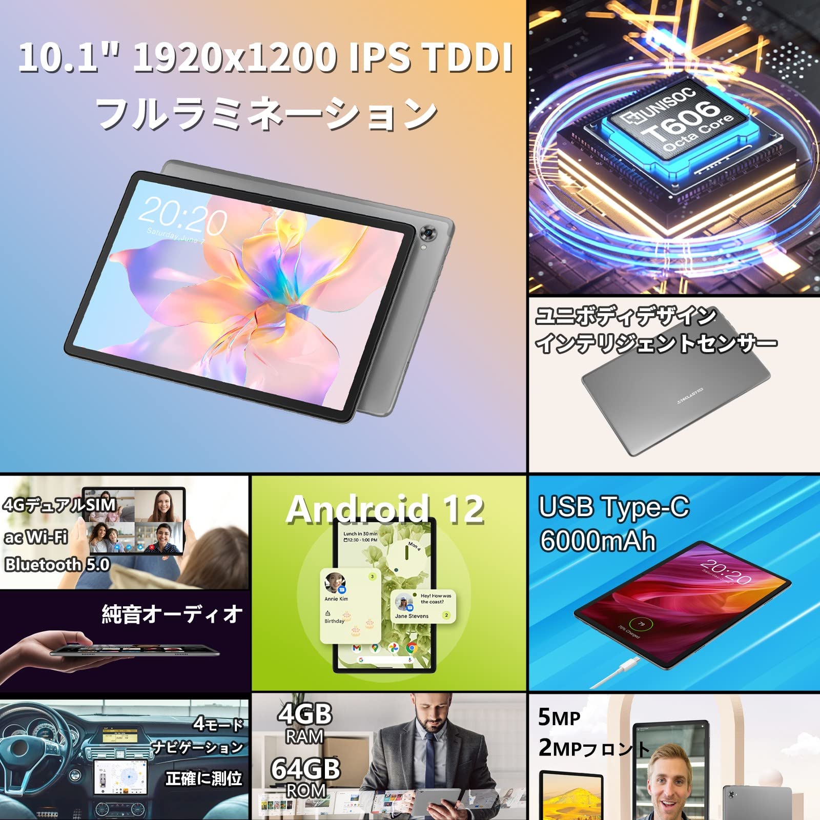 Amazon.co.jp: Android 12 タブレット10インチ wi-fiモデル TECLAST