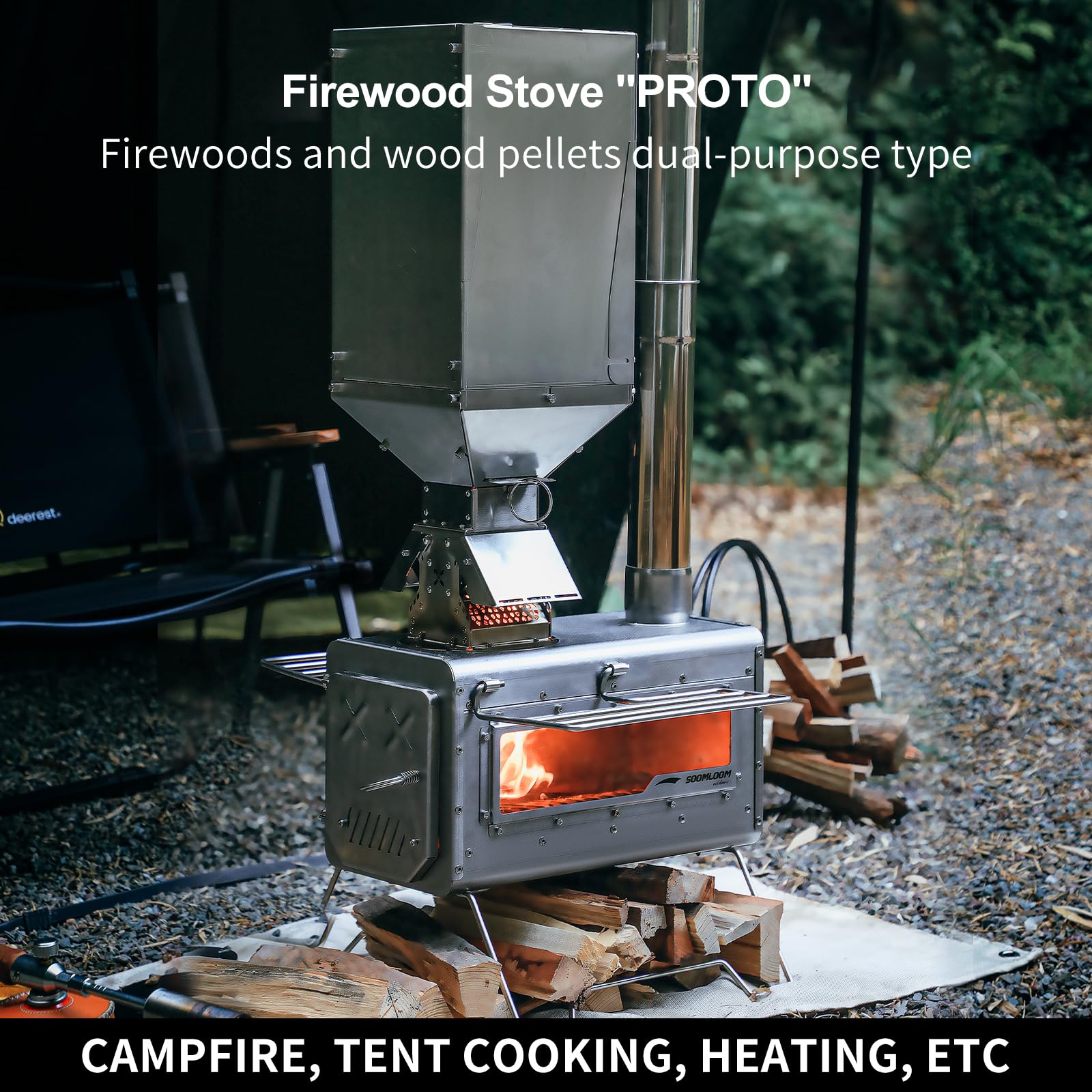 Soomloom Firewood Stove PROTO Dual-purpose Camping Pellets Combi