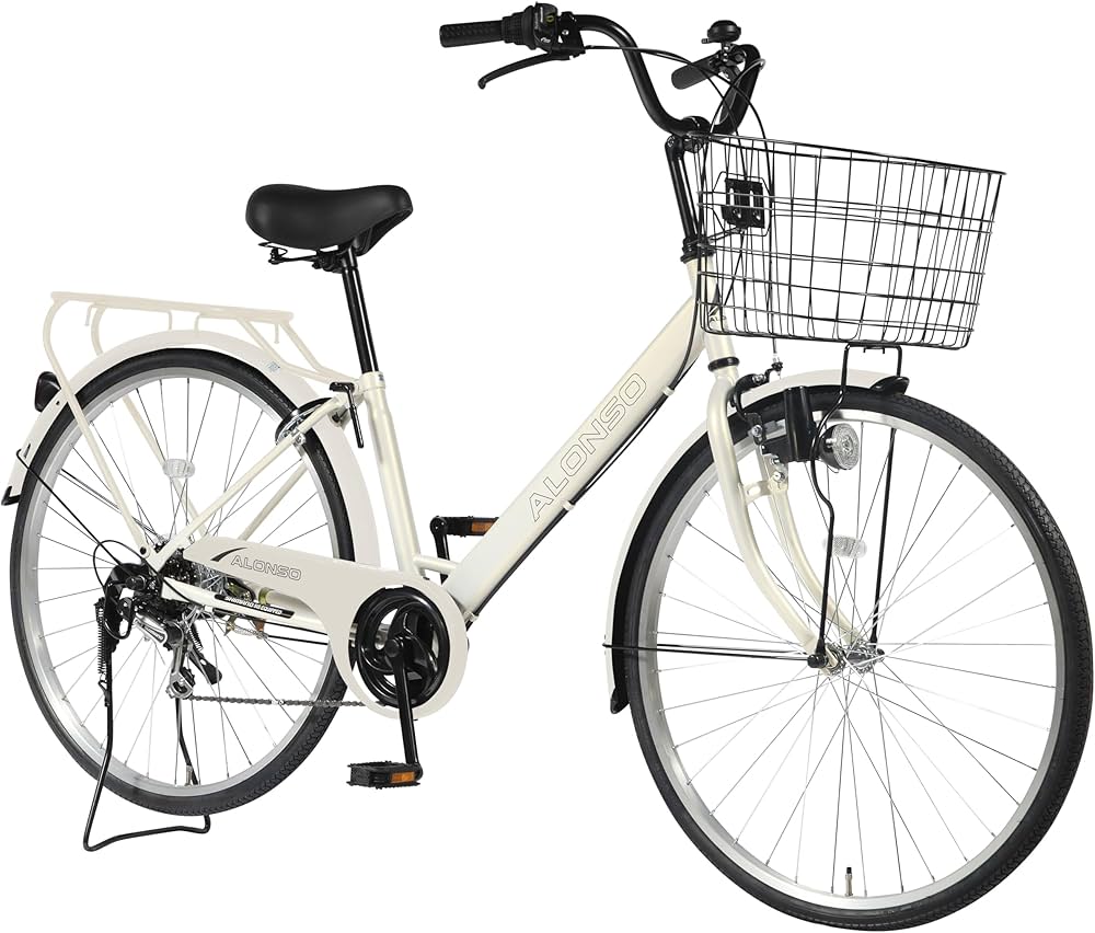 Amazon | 防災サイクル 26型 6段変速付 シティサイクル ホワイト ノン