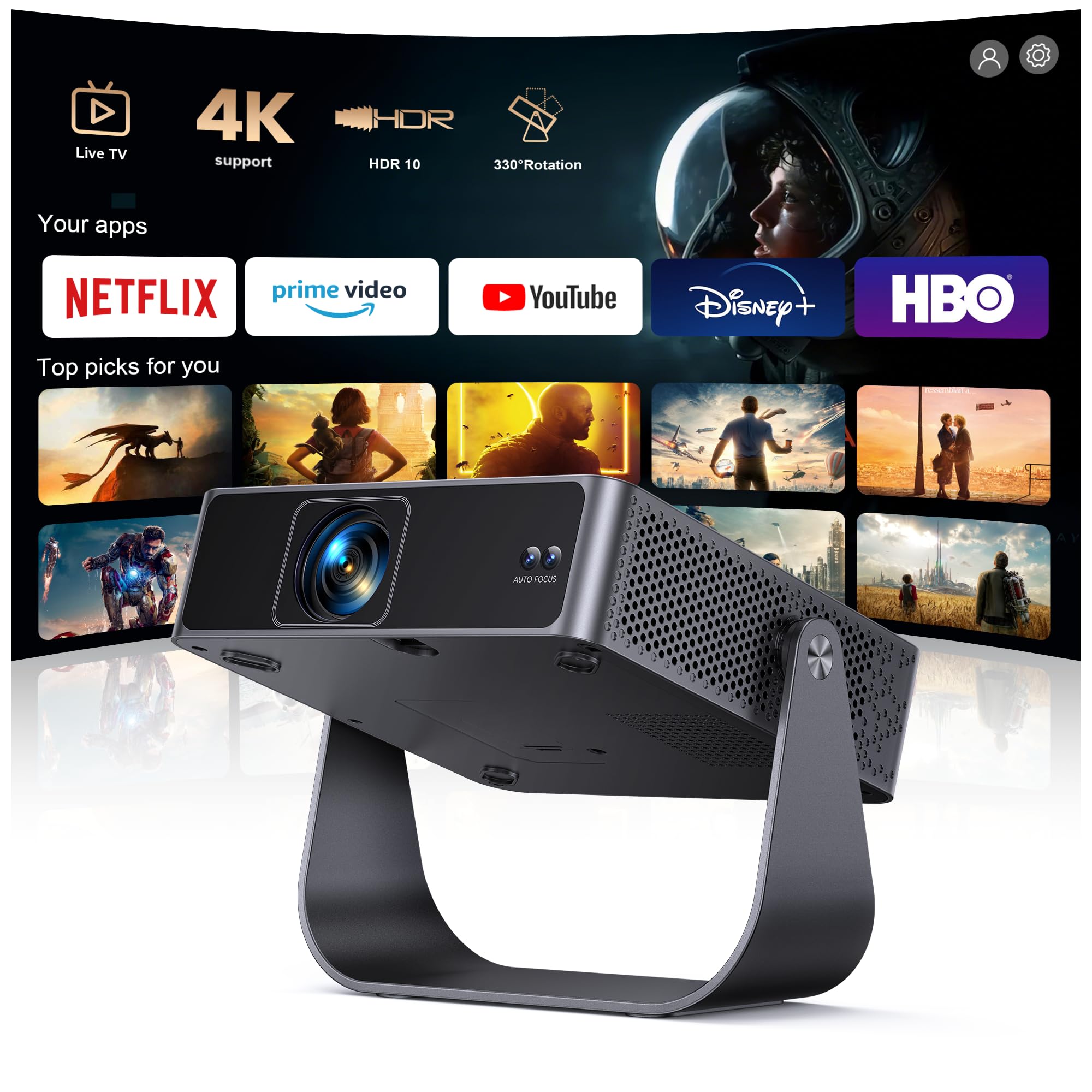 Amazon.co.jp: プロジェクター 4K 家庭用【公式認証アプリ＆ライブTV