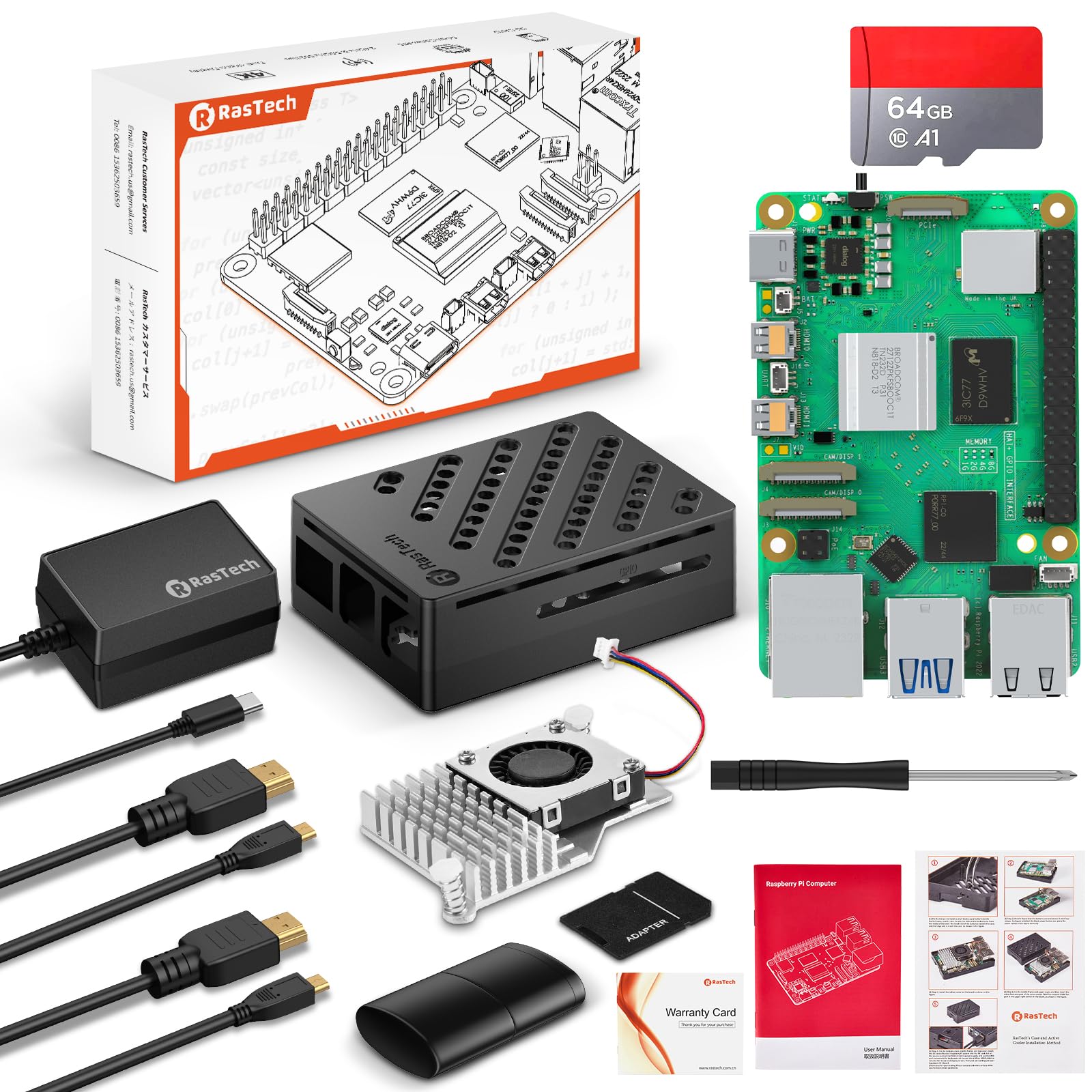 Amazon.co.jp: RasTech Raspberry Pi 5 8GB セット Raspberry Pi 5 8gb