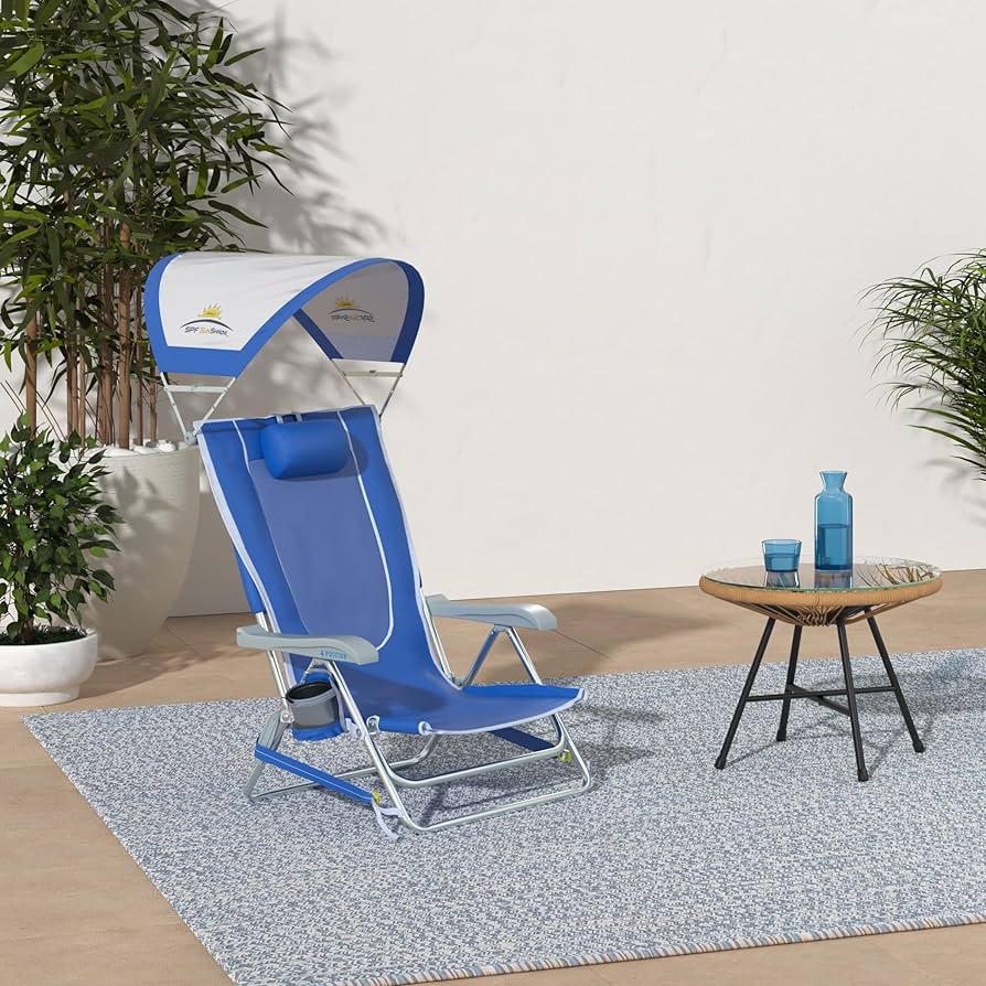 Amazon.com : GCI Outdoor Sunshade Backpack Beach Chair | Reclining