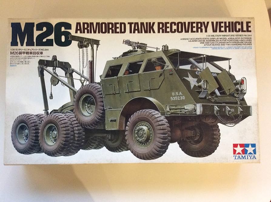 Amazon.com: Tamiya 35244 M26 Armored Tank Recovery Vehicle 1/35