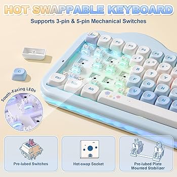 Amazon | YUNZII C75 ワイヤレス メカニカルキーボード 75%レイアウト