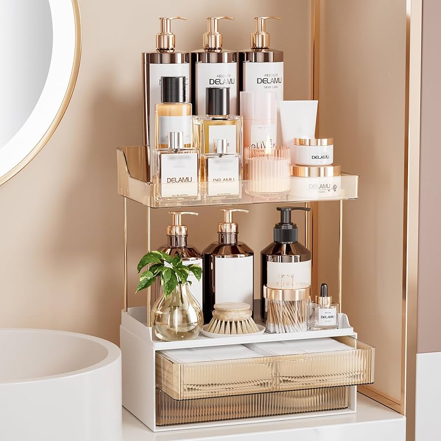 Amazon.com: Delamu Bathroom Organizers and Storage, 2 Tier 2