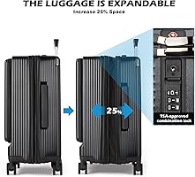 Amazon.com | BISON DENIM PC Hardside Expandable Carry On Luggage