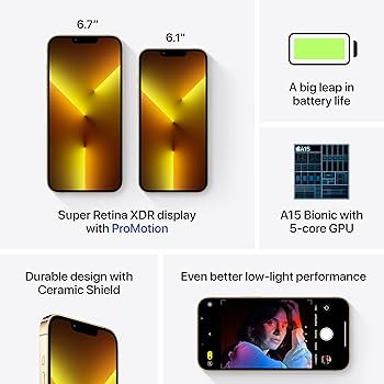 Amazon.com: Apple iPhone 13 Pro Max, 128GB, Gold - Unlocked