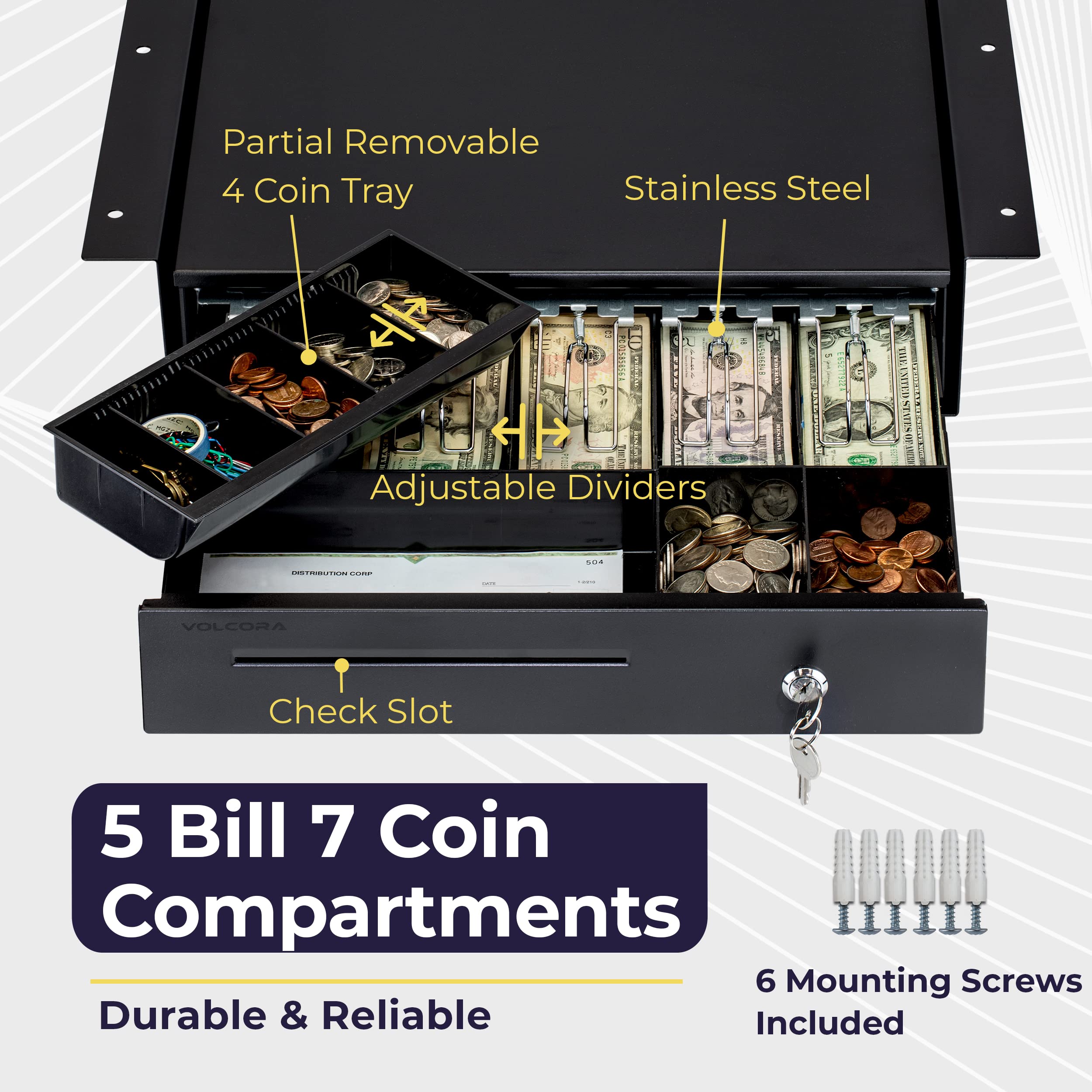 Amazon.co.jp: Volcora キャッシュレジスター引き出し カウンター下