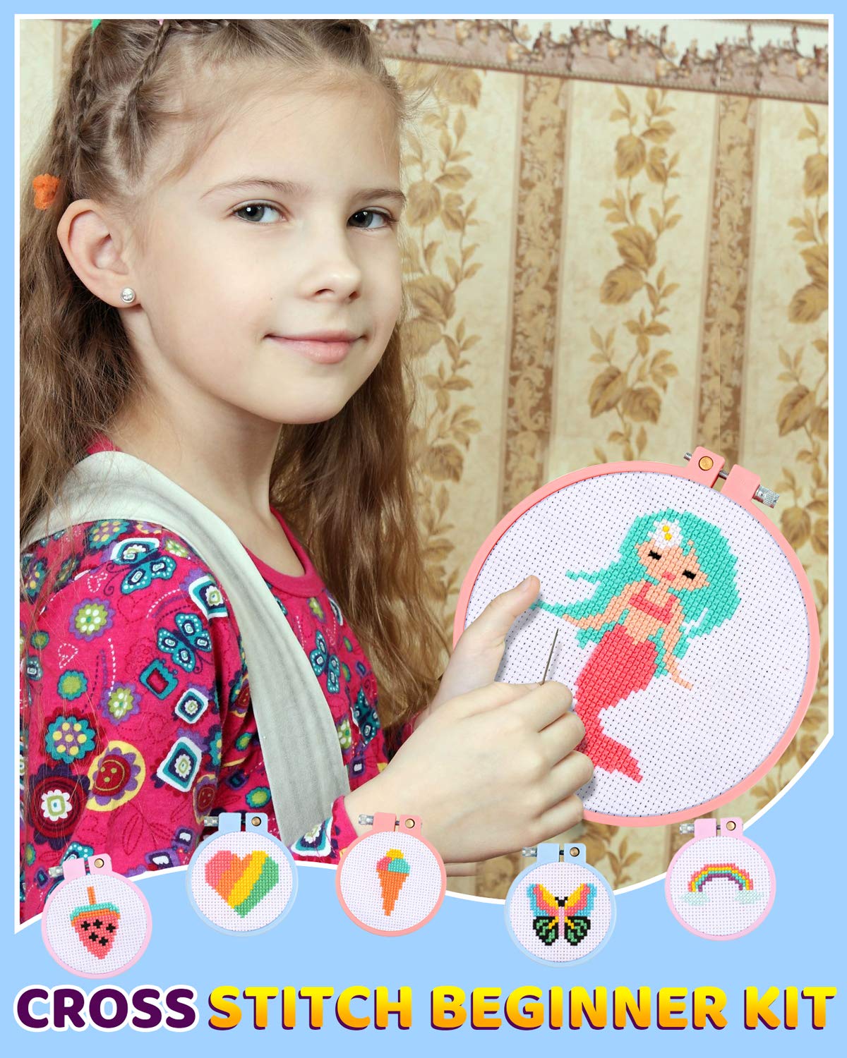 Amazon.com: Pllieay 6 Pcs Cross Stitch Kits for Beginners for Kids