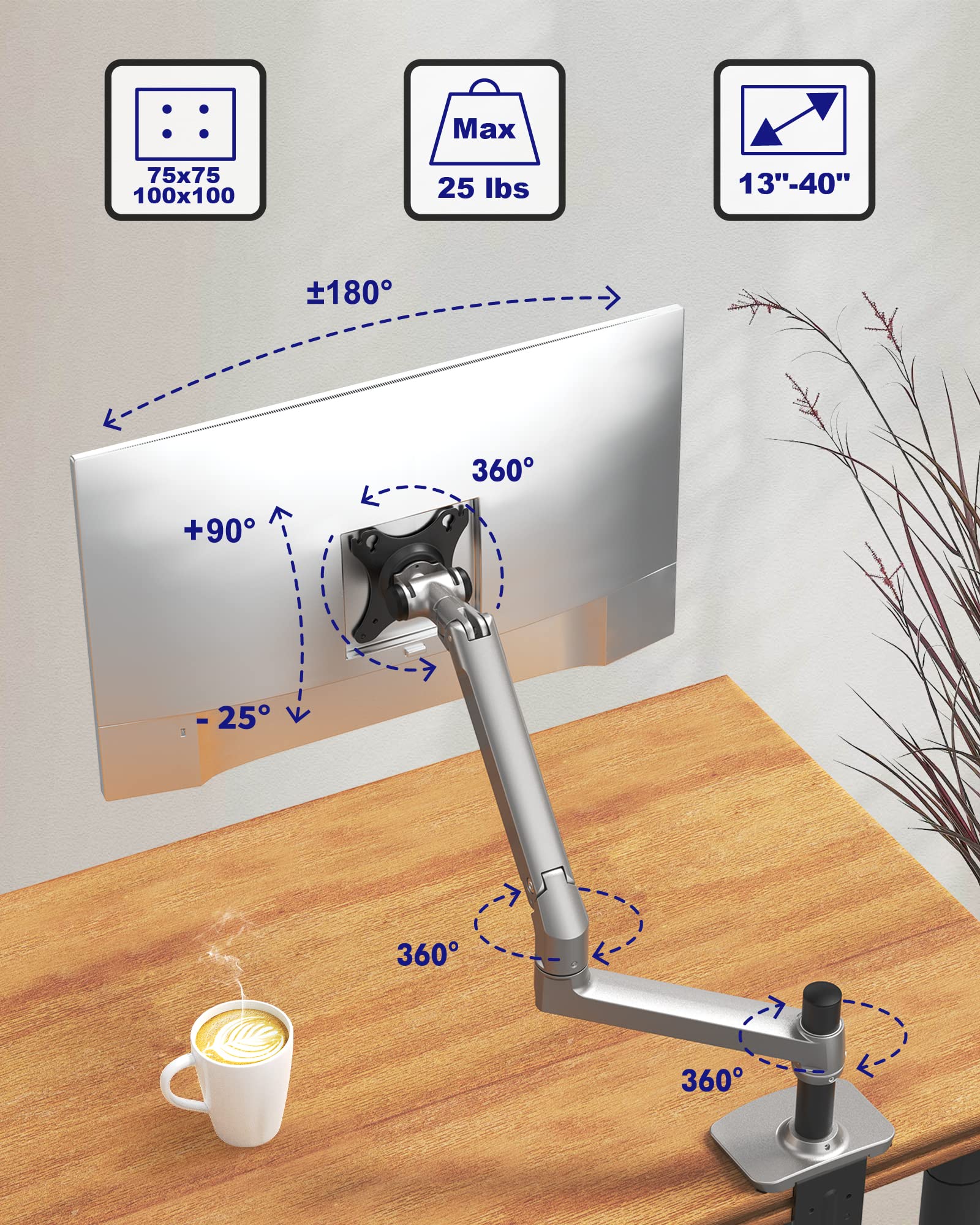 Amazon.co.jp: Ergounion モニターアーム 液晶ディスプレイアーム PC