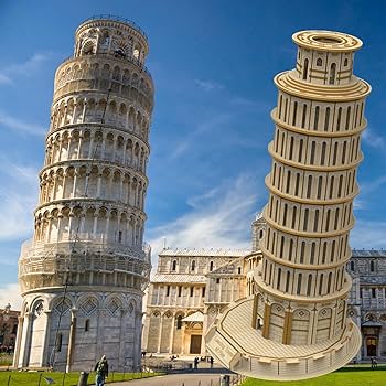 Amazon.co.jp: ピサの斜塔木製立体 3D パズルおもちゃ世界有名な建築