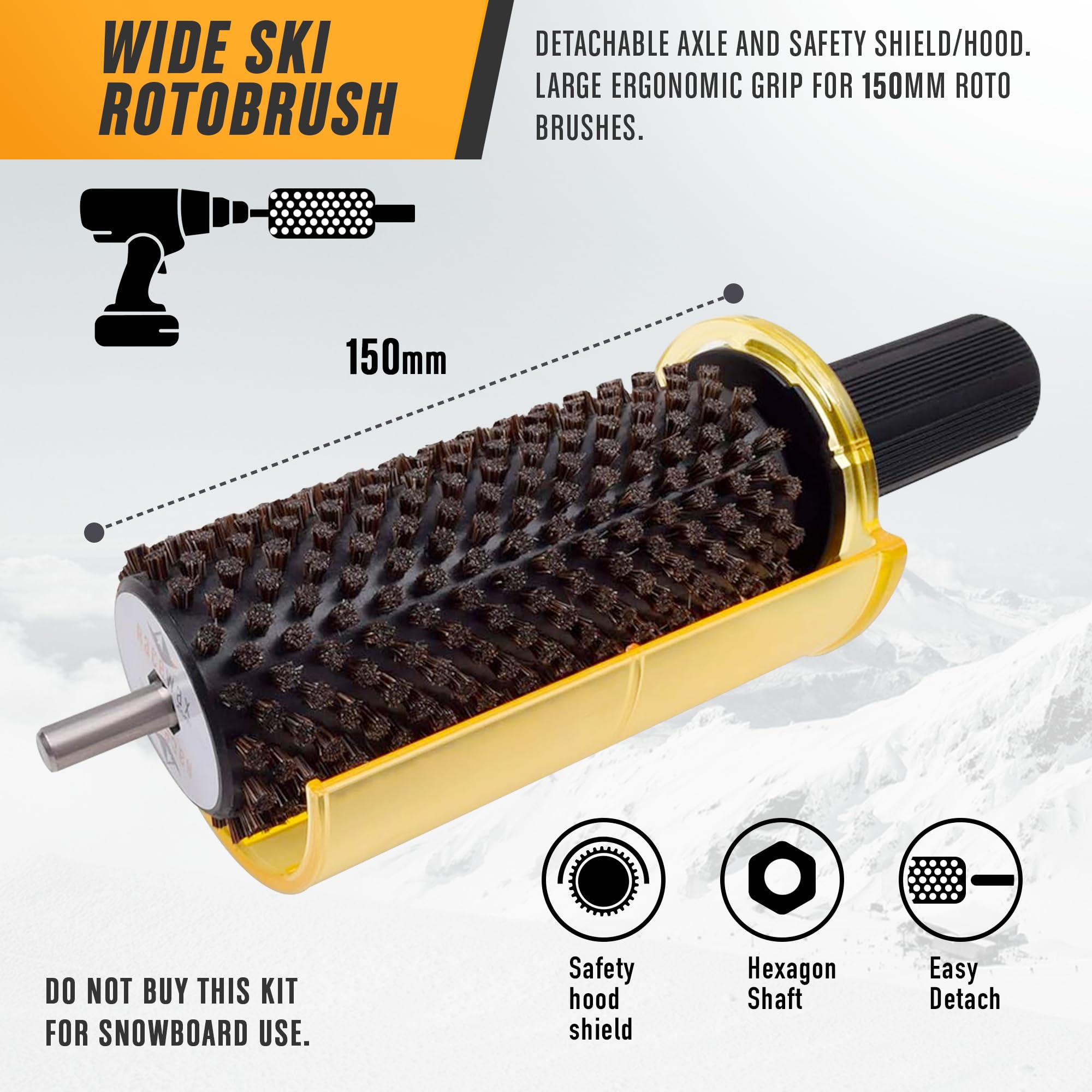 Amazon | RaceWax 150mmワイドロトブラシスキーワックスキットスナップ