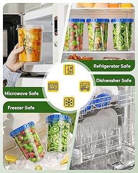Amazon.com: Canfanni 10 Pack-33oz Freezer Storage Containers Set