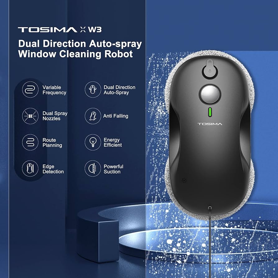 Amazon | Tosima(トシマ) W2 W3 窓拭きロボット 強力吸引 自動 窓掃除