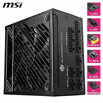 Amazon | MSI MPG A1000GS PCIE5 PC電源ユニット 1000W ATX3.1/PCIe