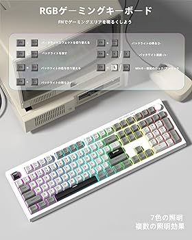 Amazon | Womier メカニカル式ゲーミングキーボード フルサイズ104キー