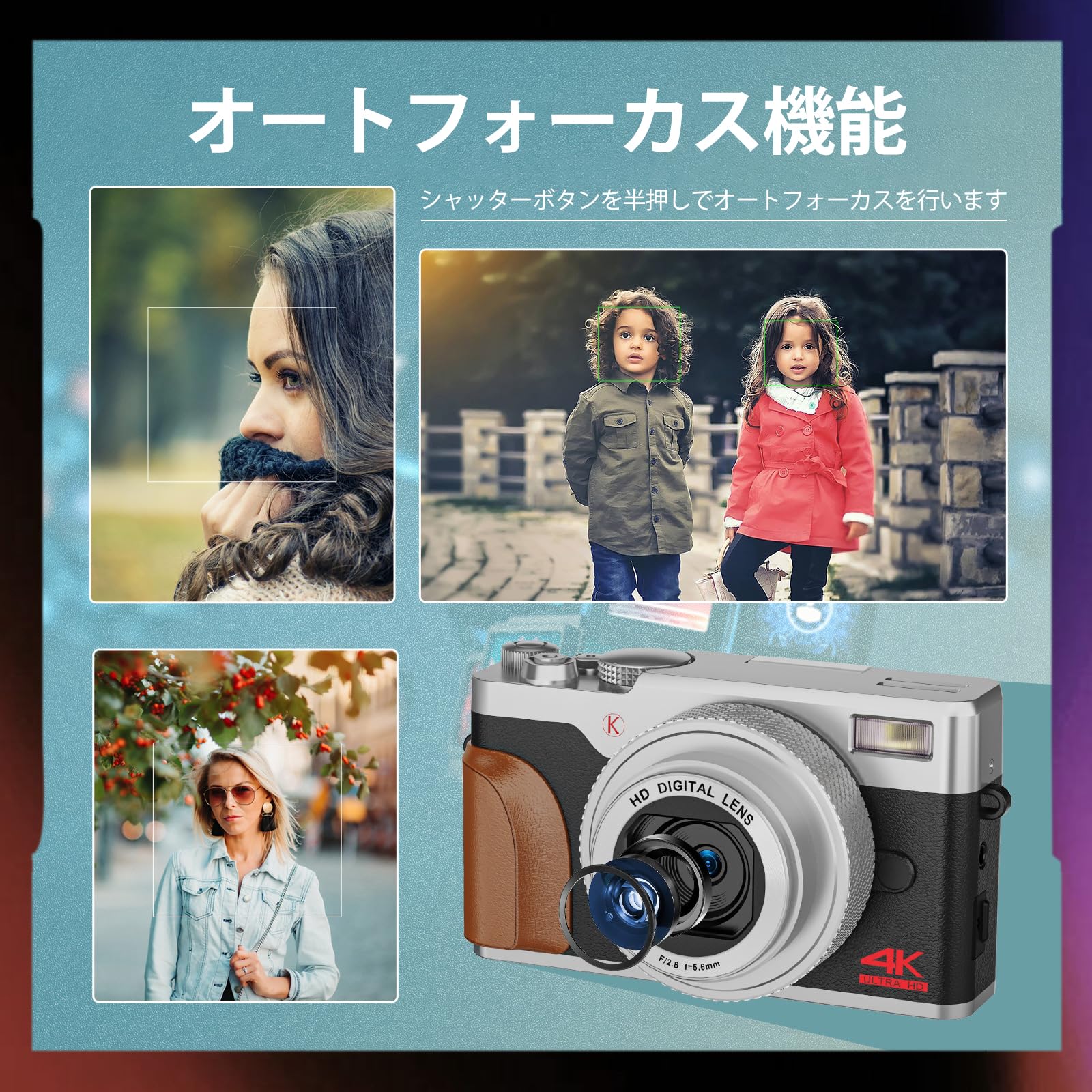 Amazon | NBD 4K 5600万画素デジタルカメラ 16倍ズーム AF 機能付き