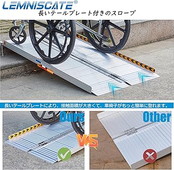 Amazon.co.jp: LEMNISCATE 車椅子用スロープ 長さ61cm 幅72cm 耐荷重