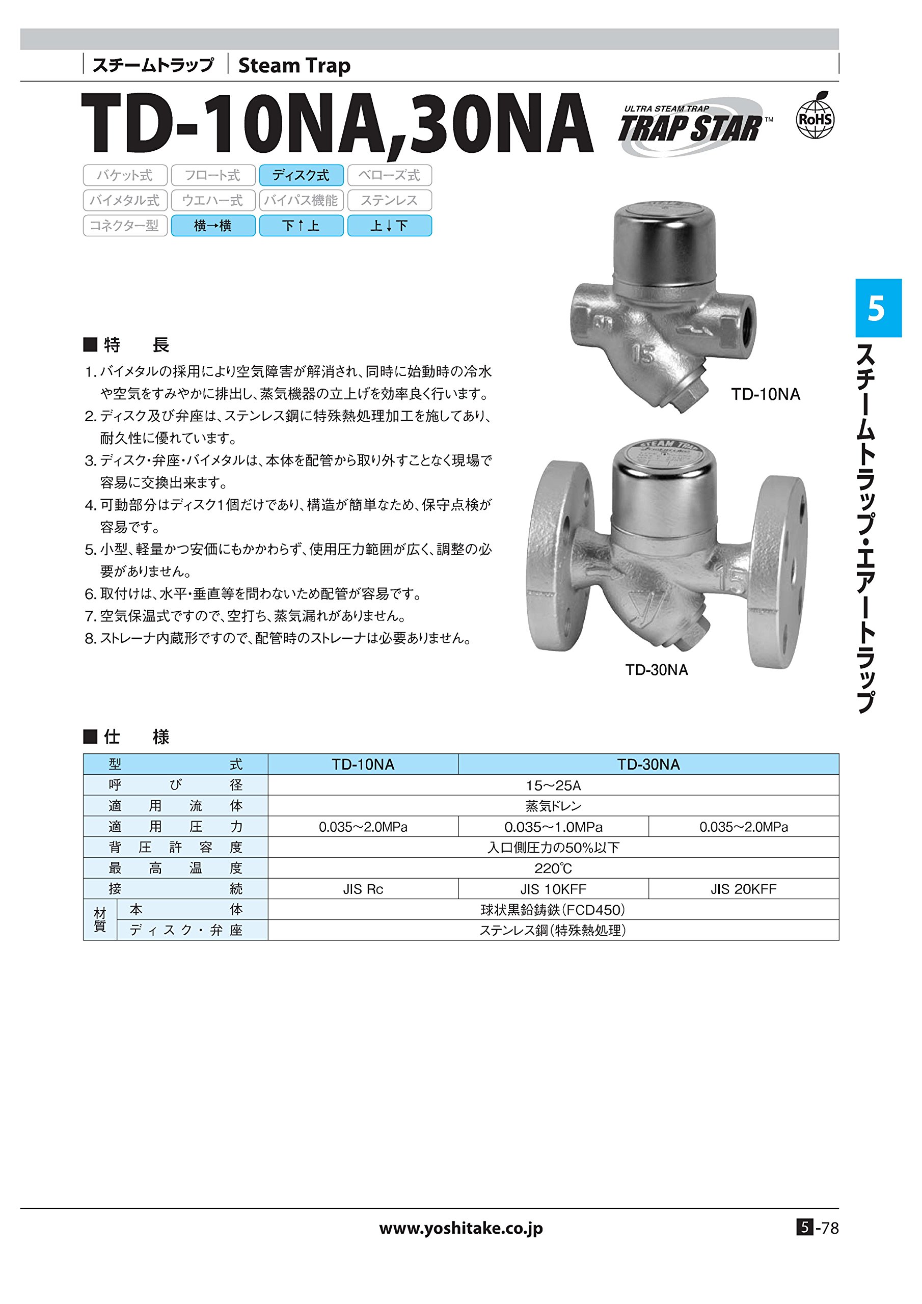Amazon | ヨシタケ スチームトラップディスク式ストレーナ内臓 蒸気
