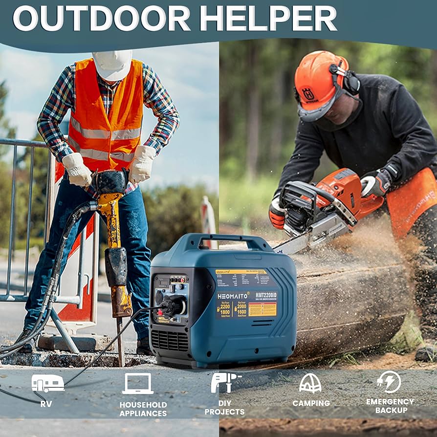 Amazon.com : HEOMAITO Dual Fuel Portable Inverter Generator 2200W