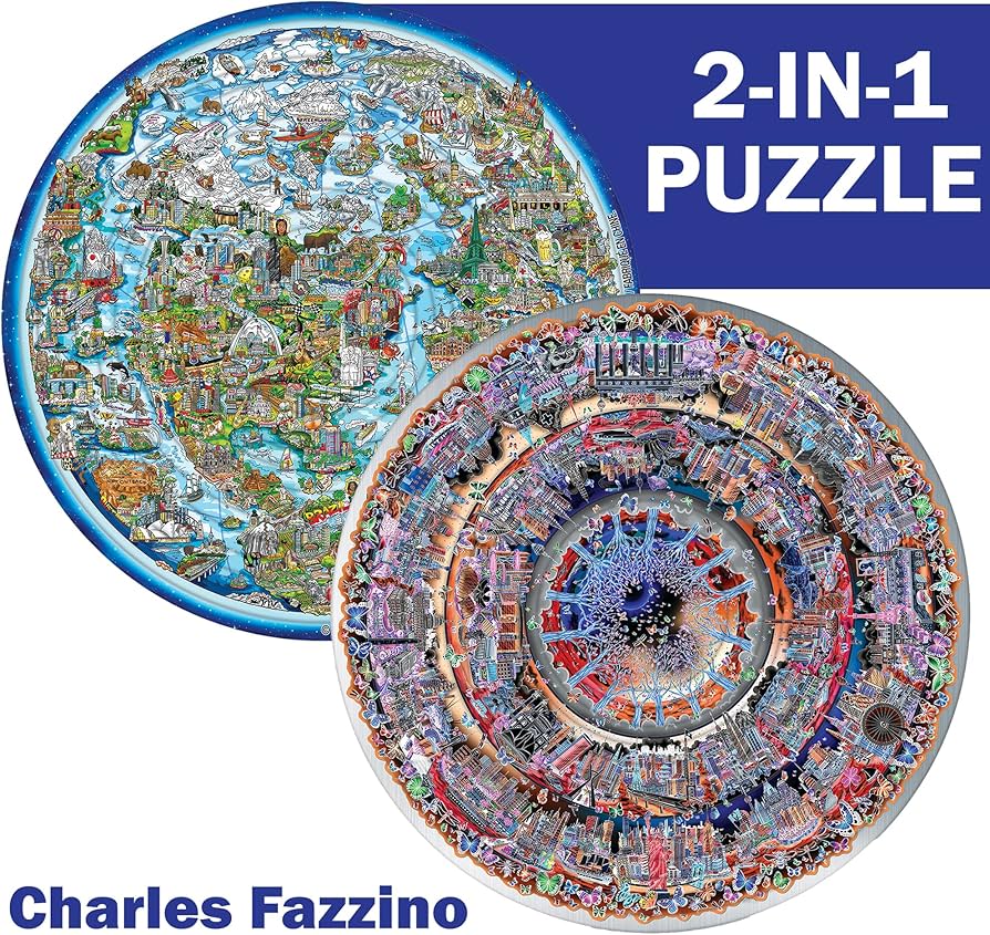 Amazon.com: Spin Flip Puzzle: Charles Fazzino 14 Rings, 3D Puzzle