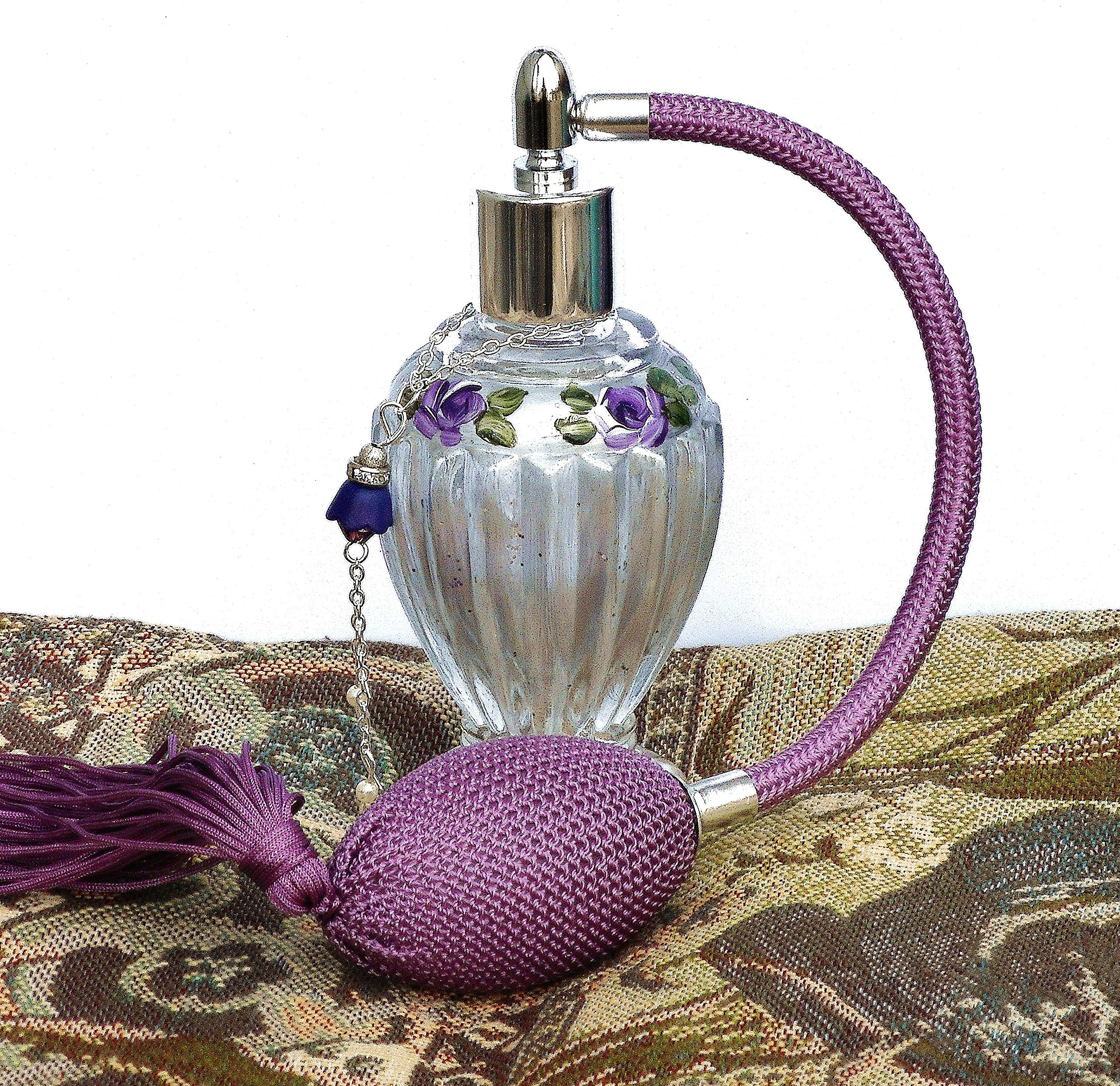 Amazon.com: Silver Vintage Style Victorian Glass Perfume Bottle