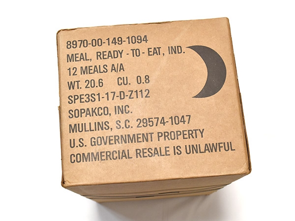 米軍実物 MRE レーション メニューB 2017年製造/2020年5月検品 12個