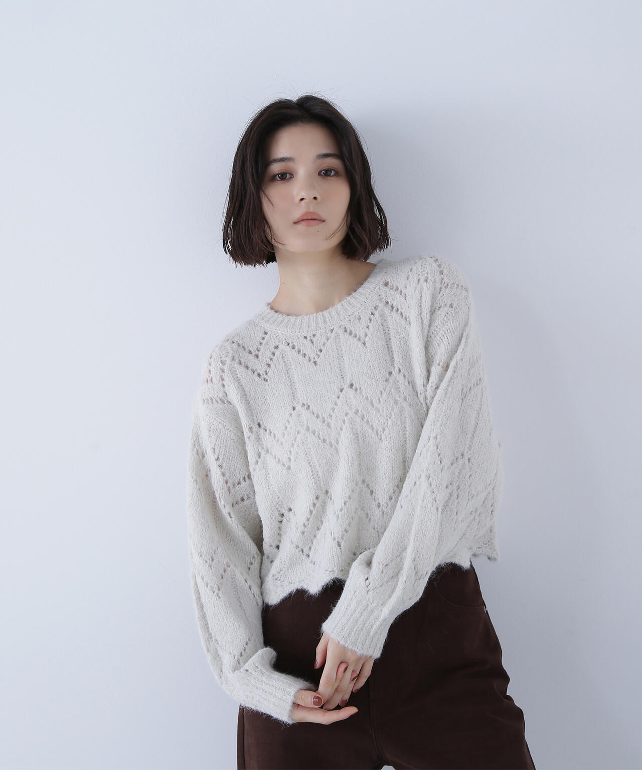 sweet掲載】スカラップクロップドニット | NATURAL BEAUTY BASIC