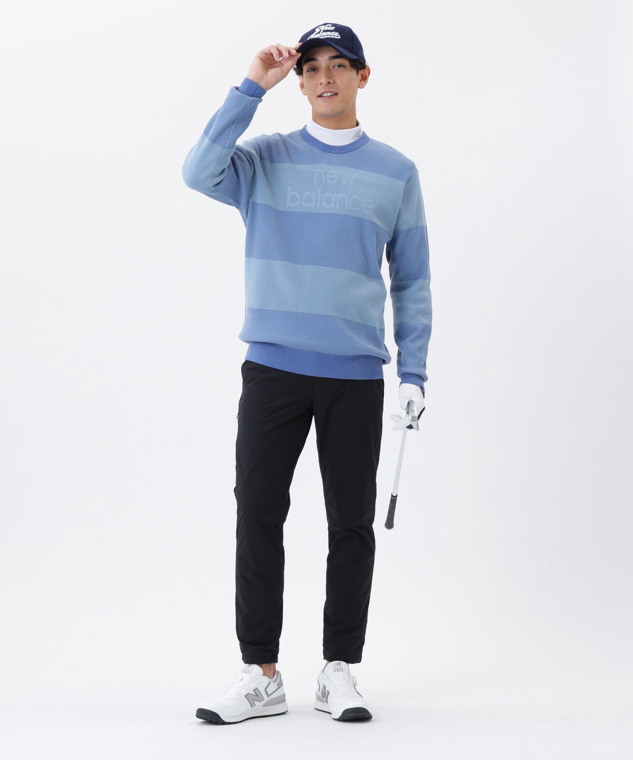 針抜きリブ×ロゴ クルーネック ニット プルオーバー (MENS) | new