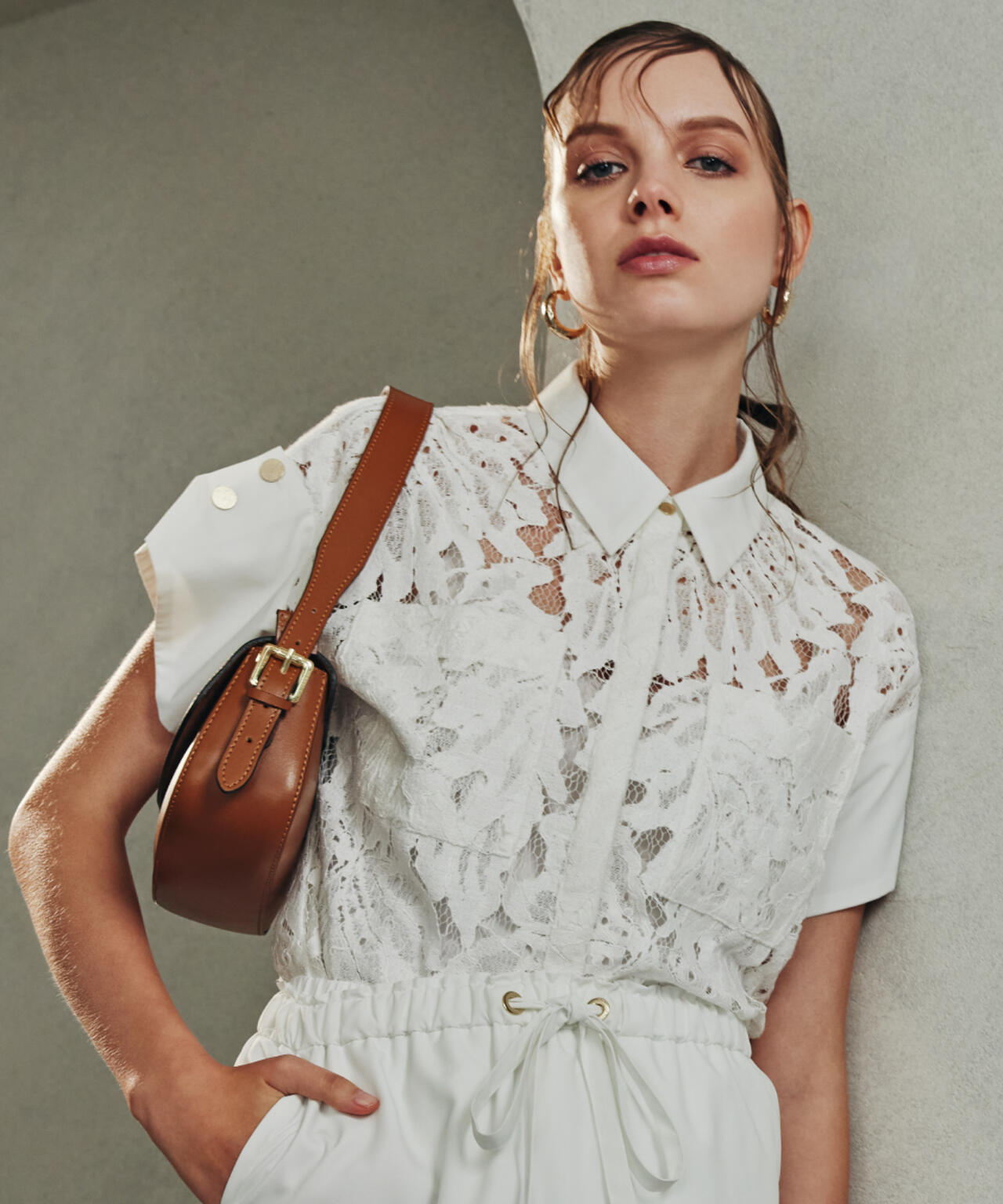 リーフ柄レースシャツ | PINKY&DIANNE（ピンキー&ダイアン） ｜【公式