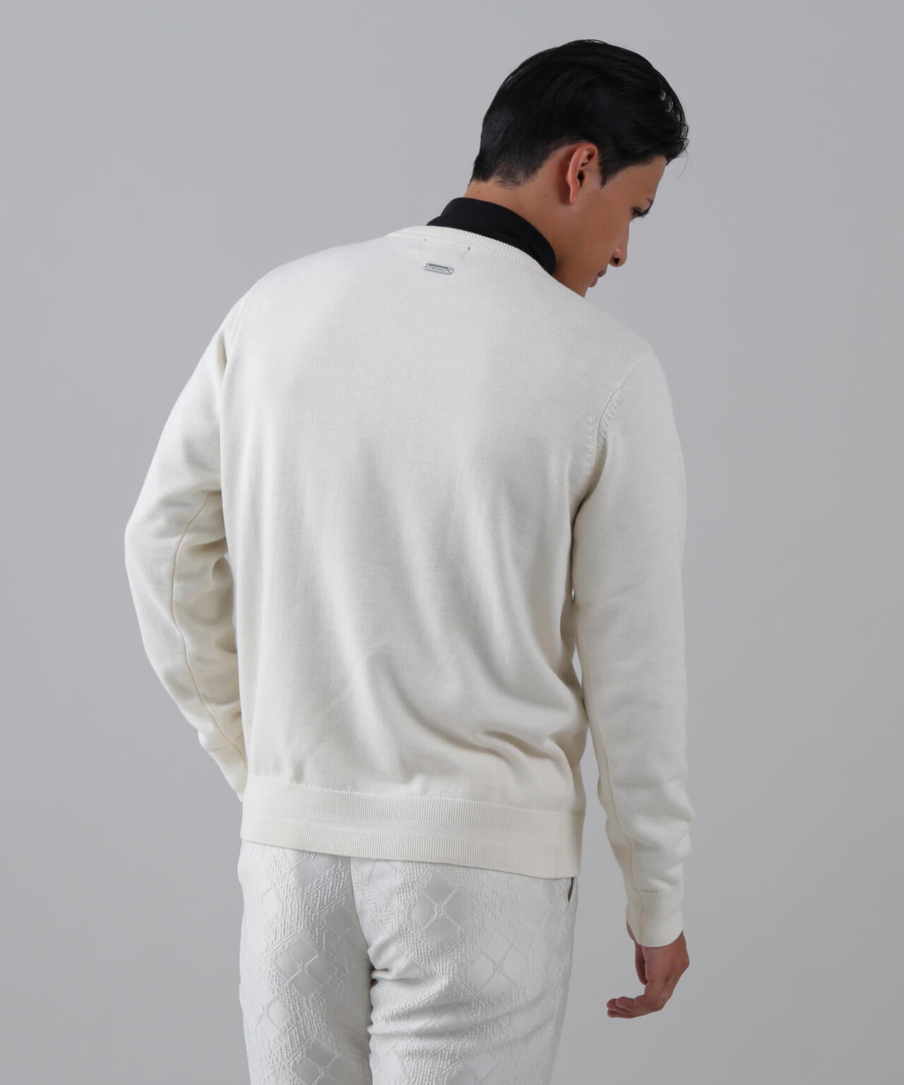 12GSTAインターシャクルーネックニットプルオーバー (MENS) | St