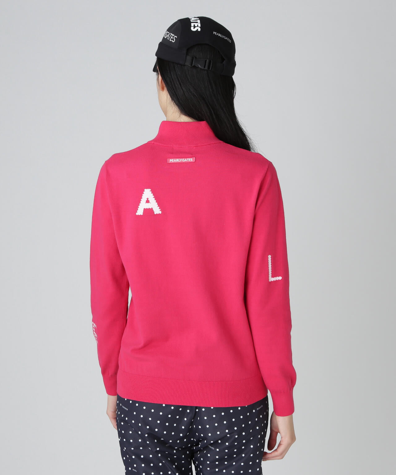 12G部分ジャガードカシミヤタッチコットンハイネックニットプル