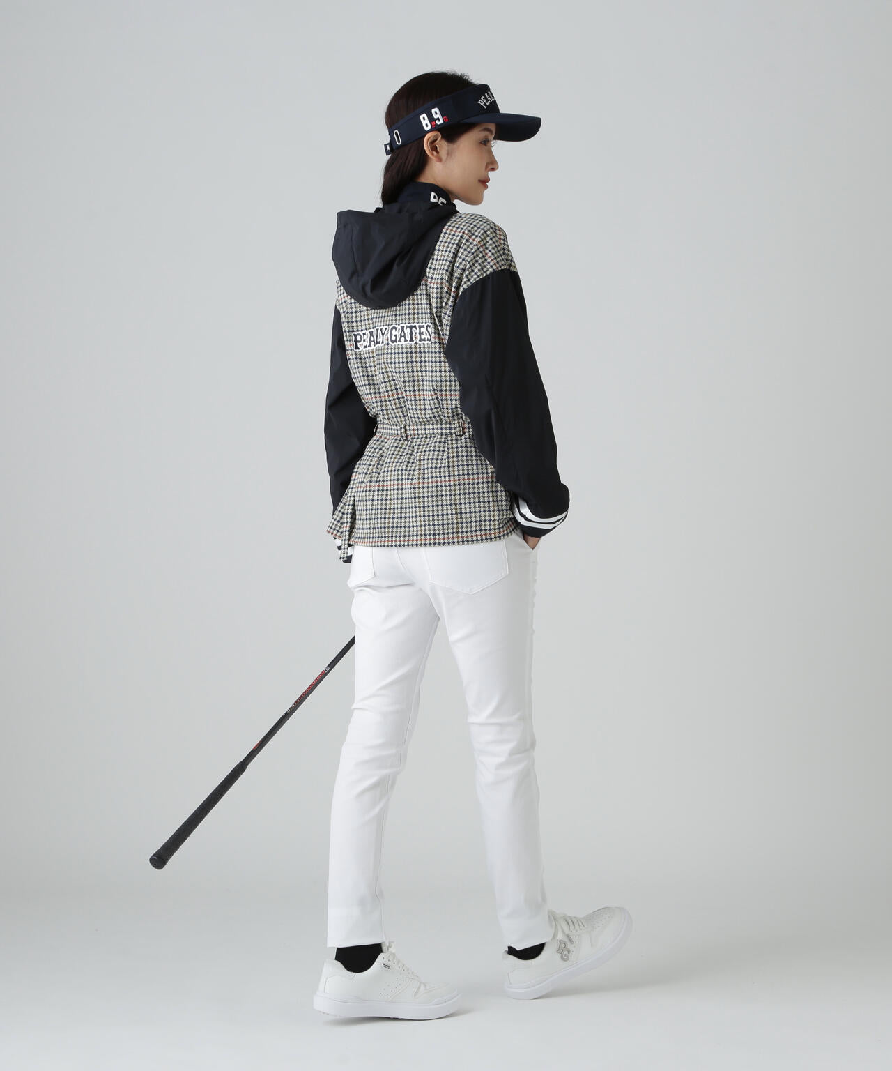 30dナイロンストレッチタフタフーディジャケット ＜ガンクラブチェック